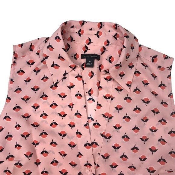 ANN TAYLOR Floral Sleeveless Button Front Blouse Size XS - Picture 6 of 9